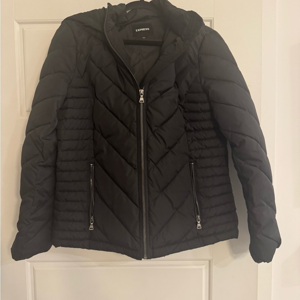Express Women's Black Hooded Jacket